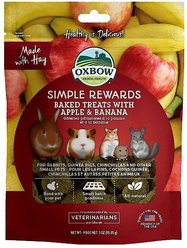 Oxbow Simple Rewards Oven Baked with Apple & Banana Small Animal Treats, 3-oz bag, bundle of 3