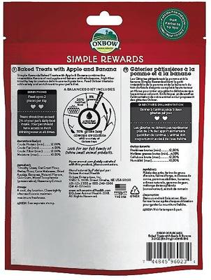 Show full view: Oxbow Simple Rewards Oven Baked with Apple & Banana Small Animal Treats, 3-oz bag, bundle of 3 slide 2 of 4