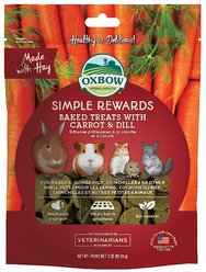 Oxbow Simple Rewards Oven Baked with Carrot & Dill Small Animal Treats, 3-oz bag
