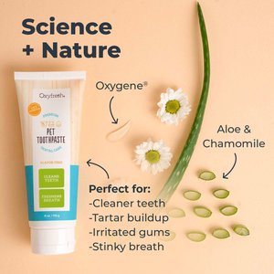 Oxyfresh Premium Vet Formulated Plaque & Tartar Dog & Cat Toothpaste with BPA-Free Silicone Brush, 4-fl oz bottle