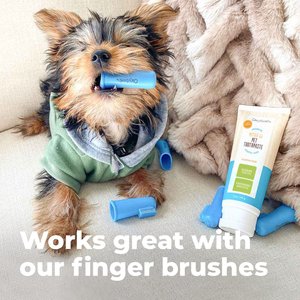 Oxyfresh Premium Vet Formulated Plaque & Tartar Dog & Cat Toothpaste with BPA-Free Silicone Brush, 4-fl oz bottle