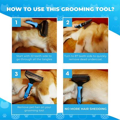 Show full view: Ozark Pet Dog & Cat Brush, Blue, Large slide 5 of 9