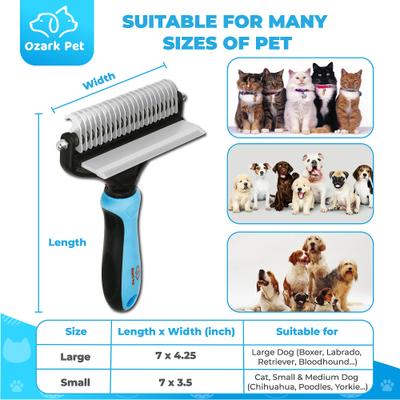 Show full view: Ozark Pet Dog & Cat Brush, Blue, Large slide 7 of 9