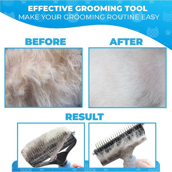 Show full view: Ozark Pet Dog & Cat Brush, Blue, Small slide 3 of 9