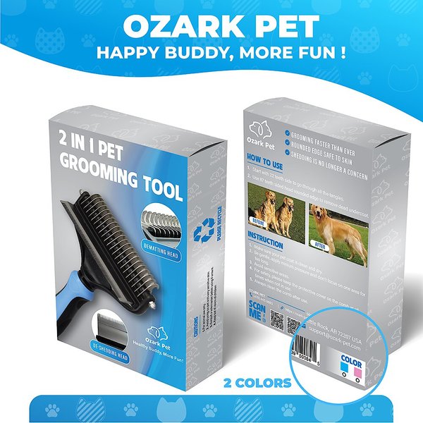 Show full view: Ozark Pet Dog & Cat Brush, Blue, Small slide 8 of 9