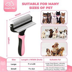 Ozark Pet Dog & Cat Brush, Pink, Large