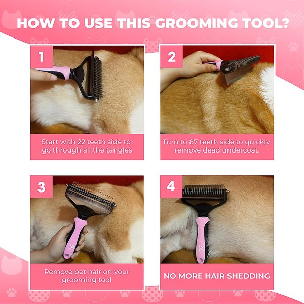 Show full view: Ozark Pet Dog & Cat Brush, Pink, Small slide 6 of 9