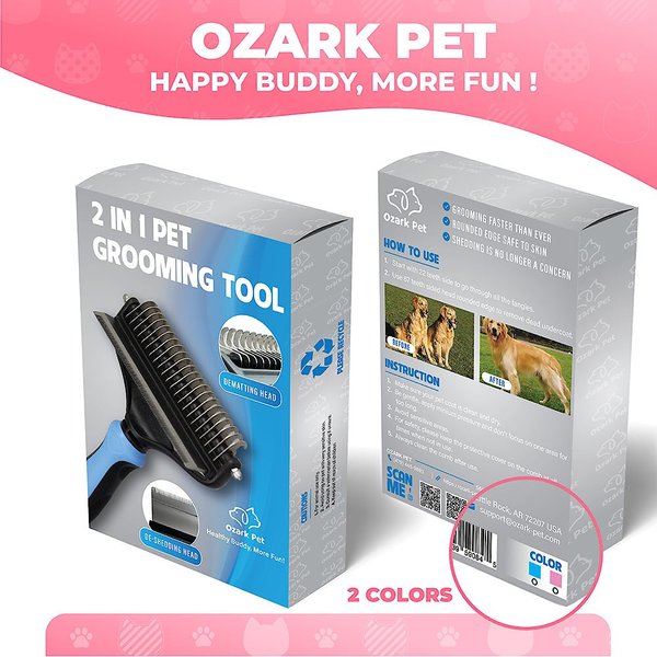 Show full view: Ozark Pet Dog & Cat Brush, Pink, Small slide 8 of 9