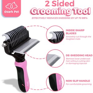 Ozark Pet Dog & Cat Grooming Kit, Pink, Large