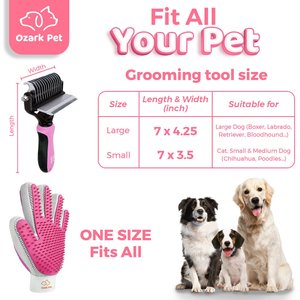 Ozark Pet Dog & Cat Grooming Kit, Pink, Large