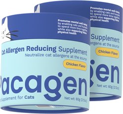 Pacagen Chicken Flavored Powder Allergen Reducing Supplement for Cats, 2 count bundle