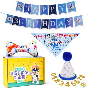 Pacific Pups Rescue Dog Birthday Party Set, Blue Sparkly Paws, Small