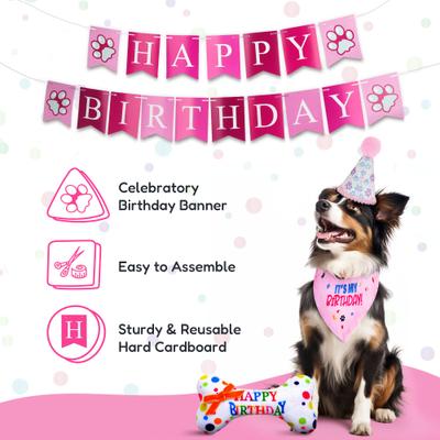 Show full view: Pacific Pups Rescue Dog Birthday Party Set, Pink Sparkly Paws, Small slide 6 of 9