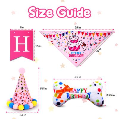 Show full view: Pacific Pups Rescue Dog Birthday Party Set, Pink Stars, Medium slide 4 of 9