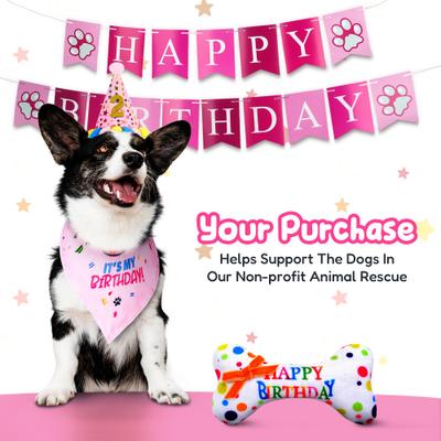 Show full view: Pacific Pups Rescue Dog Birthday Party Set, Pink Stars, Medium slide 3 of 9