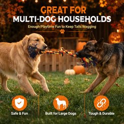 Pacific Pups Rescue Hallowen Jackolantern & Tug Variety Pack Dog Toy, Orange/Black/Yellow, Large, 3 count slide 2 of 7