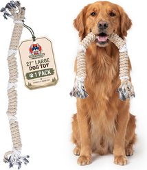Pacific Pups Rescue Twist Teething Rope Tug Dog Toy, Natural Beige, X-Large: 28-in, 1 count