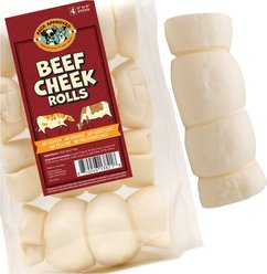 Pack Approved Beef Cheek Rolls 6-inch Natural Dog Chew Treats, 4 count slide 1 of 8