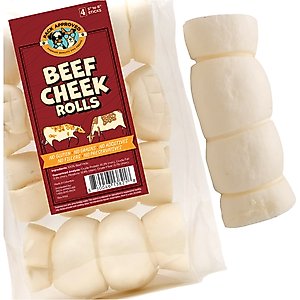 Pack Approved Beef Cheek Rolls 6-inch Natural Dog Chew Treats, 4 count