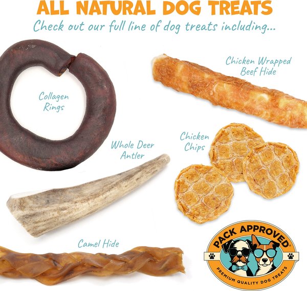 Pack Approved Camel Sticks 6-inch Natural Dog Chew Treats, 4 count