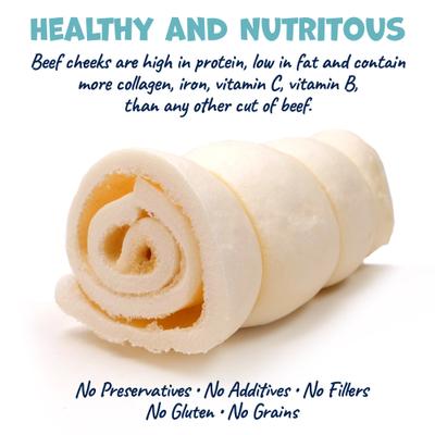 Show full view: Pack Approved Beef Cheek Rolls 6-inch Natural Dog Chew Treats, 4 count slide 3 of 9