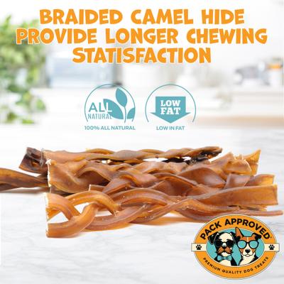 Show full view: Pack Approved Camel Braids 6-inch Natural Dog Chew Treats, 10 count slide 6 of 8
