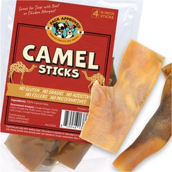 Pack Approved Camel Sticks 6-inch Natural Dog Chew Treats, 4 count