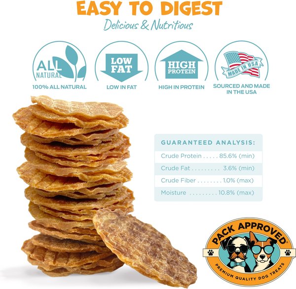 Pack Approved Chicken Chips Dehydrated Dog Treats, 12-oz bag