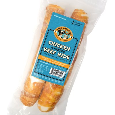 Pack Approved Pack Approved Chicken Rawhide Natural Dog Chew Treats, 2 count