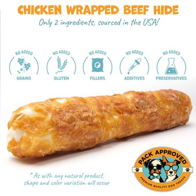 Show full view: Pack Approved Chicken Rawhide Natural Dog Chew Treats, 2 count slide 3 of 8