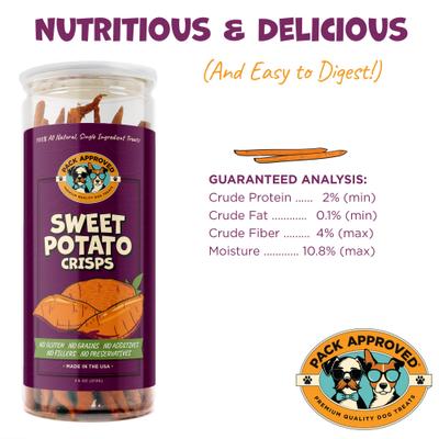 Show full view: Pack Approved Sweet Potato Sticks Dehydrated Dog Treats, 7.5-oz bag slide 6 of 8