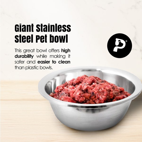 Palz&Co Giant Stainless Steel Dog & Cat Bowl, 384-oz