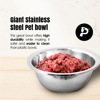 Show full view: Palz&Co Giant Stainless Steel Dog & Cat Bowl, 384-oz slide 2 of 5