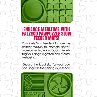 Show full view: Palz&Co Paw Puzzle Non-skid Silicone Slow Feeding Dog & Cat Mat, Large: Green slide 4 of 9