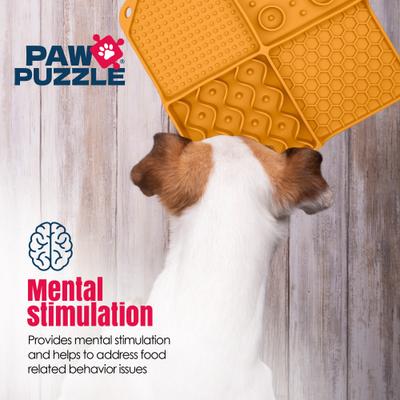 Show full view: Palz&Co Paw Puzzle Non-skid Silicone Slow Feeding Dog & Cat Mat, Small: Orange slide 4 of 8