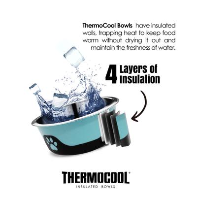 Show full view: Palz&Co ThermoCool Insulated Stainless Steel Dog & Cat Bowl, Blue, 32-oz slide 5 of 8