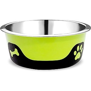 Palz&Co ThermoCool Insulated Stainless Steel Dog & Cat Bowl, Green, 64-oz
