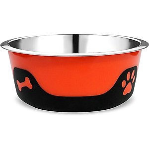 Palz&Co ThermoCool Insulated Stainless Steel Dog & Cat Bowl, Orange, 32-oz