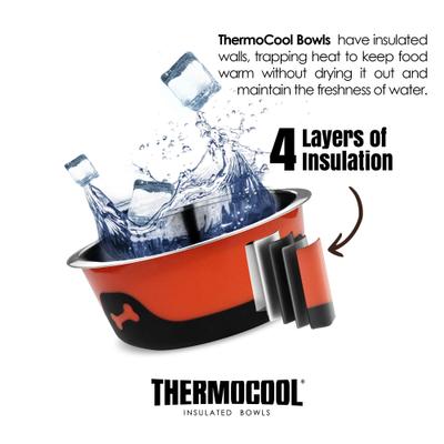 Show full view: Palz&Co ThermoCool Insulated Stainless Steel Dog & Cat Bowl, Orange, 64-oz slide 5 of 8
