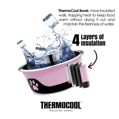 Show full view: Palz&Co ThermoCool Insulated Stainless Steel Dog & Cat Bowl, Pink, 64-oz slide 5 of 9