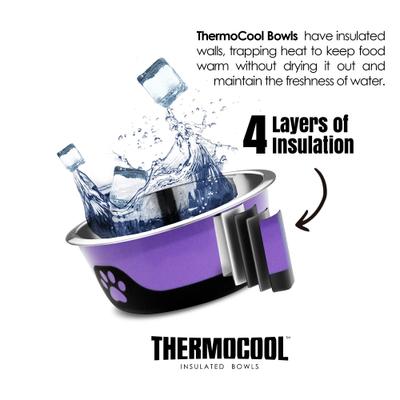 Show full view: Palz&Co ThermoCool Insulated Stainless Steel Dog & Cat Bowl, Purple, 32-oz slide 4 of 8