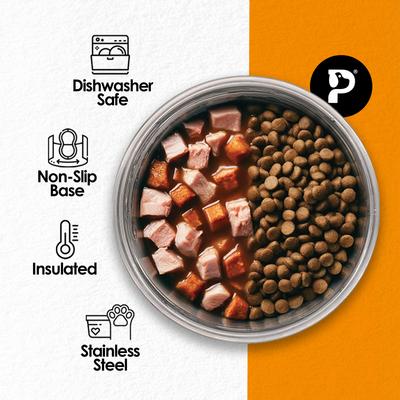 Show full view: Palz&Co ThermoCool Insulated Stainless Steel Dog & Cat Bowl, Purple, 32-oz slide 5 of 8