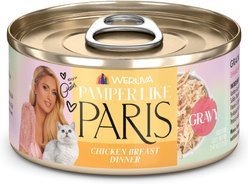 Pamper Like Paris Chicken Breast Dinner Grain-Free Shredded Wet Cat Food, 2.47-oz can, case of 12