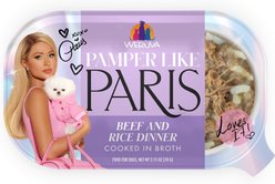 Pamper Like Paris Non-GMO Beef & Rice Dinner Shredded Wet Dog Food, 2.75-oz cup, case of 10