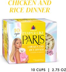 Pamper Like Paris Non-GMO Chicken & Rice Dinner Shredded Wet Dog Food, 2.75-oz cup, case of 10 slide 2 of 9