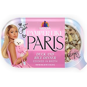 Pamper Like Paris Non-GMO Duck & Rice Dinner Shredded Wet Dog Food, 2.75-oz cup, case of 10