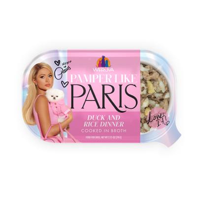 Show full view: Pamper Like Paris Non-GMO Duck & Rice Dinner Shredded Wet Dog Food, 2.75-oz cup, case of 10 slide 1 of 11