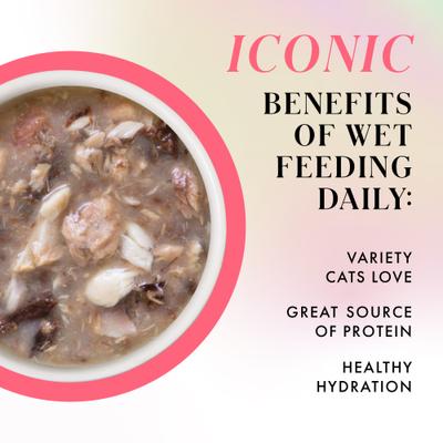 Show full view: Pamper Like Paris Salmon & Tuna Dinner Grain-Free Shredded Wet Cat Food, 2.47-oz can, case of 12 slide 4 of 11