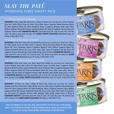 Show full view: Pamper Like Paris Slay The Pate Variety Pack Grain-Free Wet Cat Food, 2.47-oz can, case of 12 slide 5 of 10