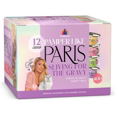 Pamper Like Paris Pamper Like Paris Sliving for The Gravy Variety Pack Grain-Free Shredded Wet Cat Food, 2.47-oz can, case of 12